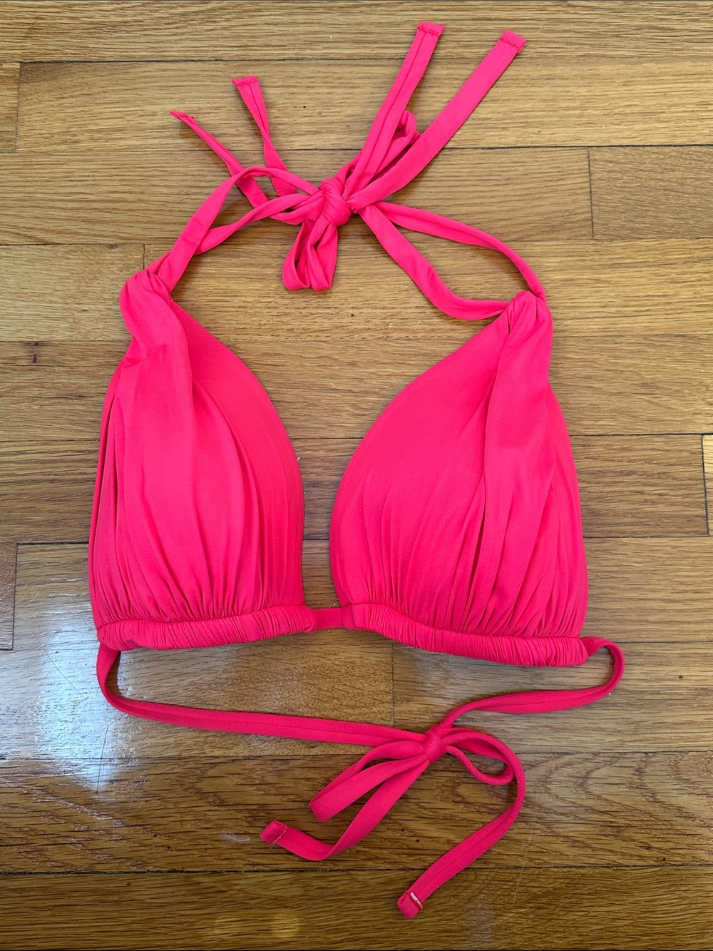 La Blanca Bright Pink Halter Bikini Top, size 10